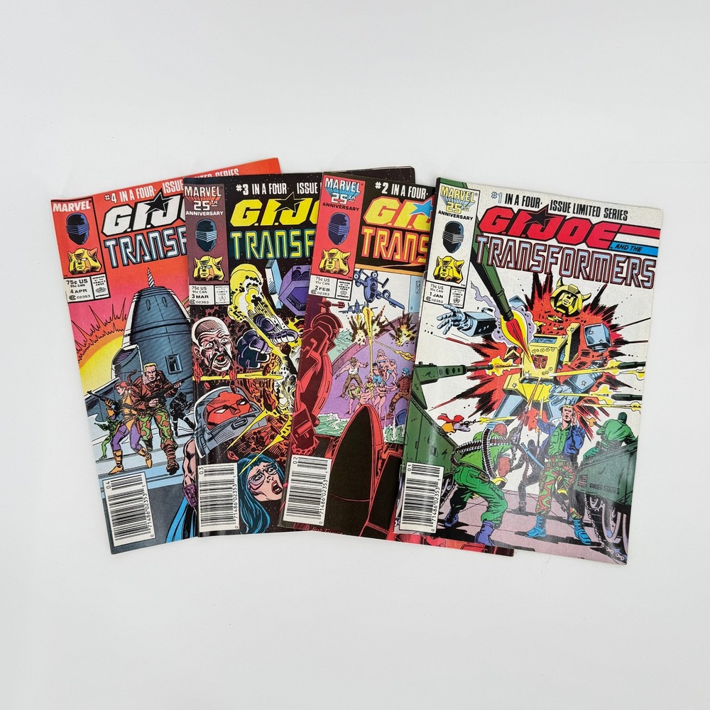 Marvel G.I. Joe and the Transformers #1-4 Complete 1987 Newsstand Comic Book Lot